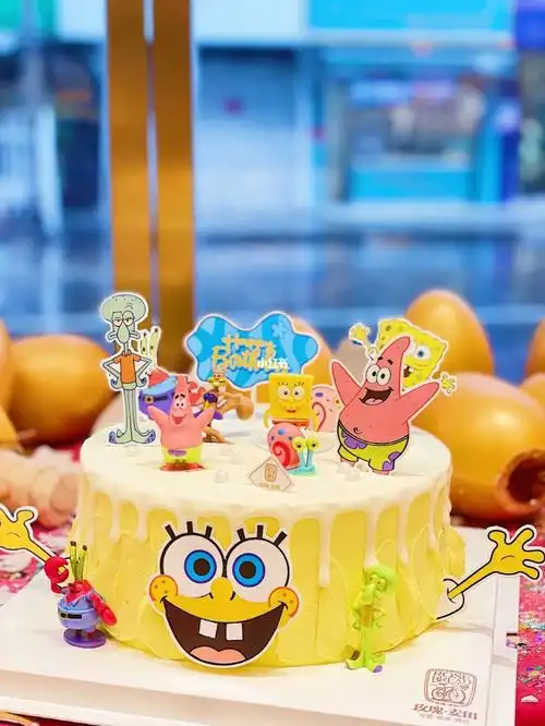 96海绵宝宝是我的童#玫瑰麦田新河店  #生日蛋糕  #海绵宝宝蛋糕