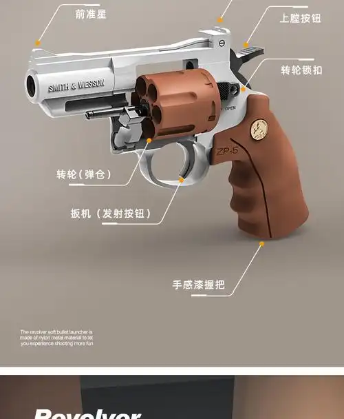 定金定制小月亮左轮玩具手小枪砸响炮儿童电动连发软弹枪格洛克柯尔特