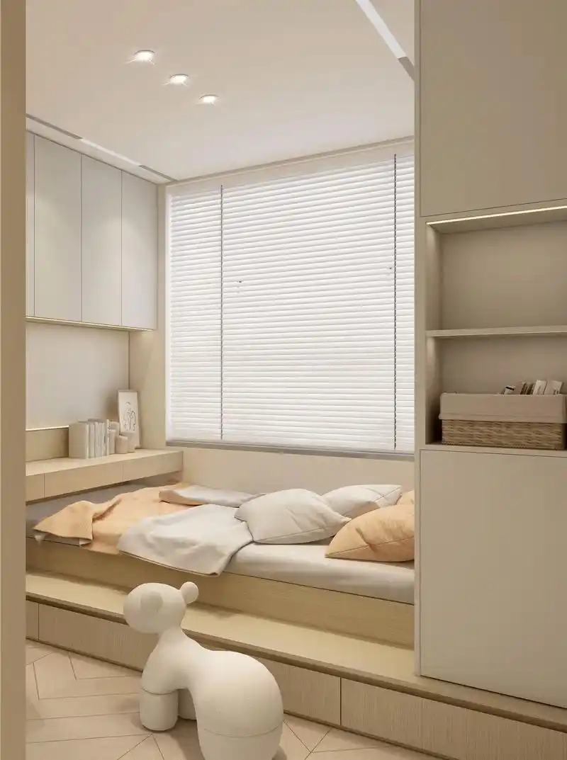 奶油风卧室设计.