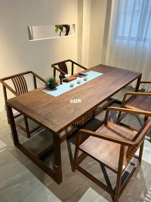 北美黑胡桃客厅大桌子2209075一桌四椅