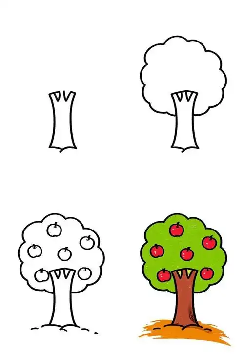 🍎苹果树简笔画🖌️
