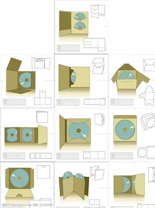 cd盒 包装 矢量 展开图 结构图 广告设计 包装设计 矢量图库   eps