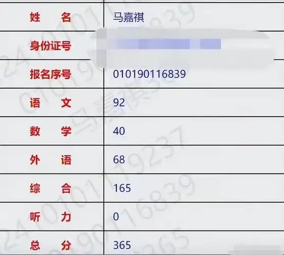 25日零点,河南省高考成绩公布,时代少年团马嘉祺高考成绩也出来了