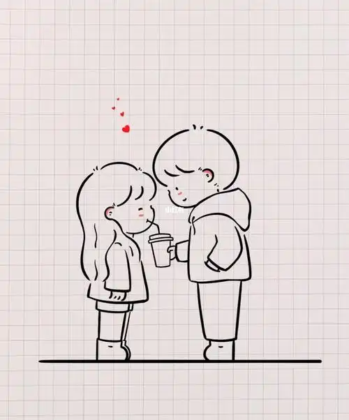 情侣简笔画你是我的例外和最爱