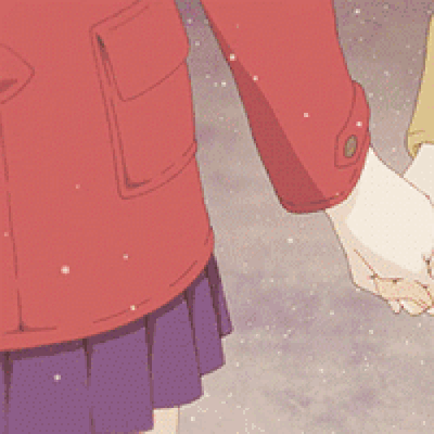 动漫 牵手 下雪 恋爱 萌萌哒