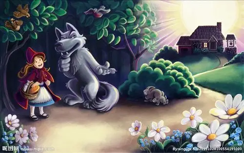 大灰狼与小红帽图片