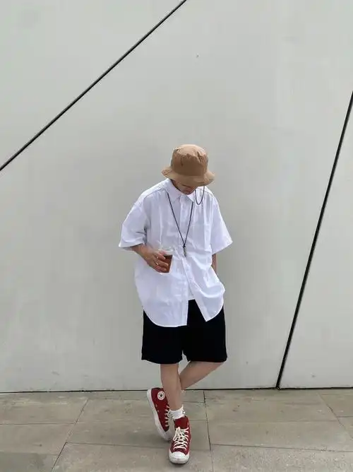 ootd夏季穿搭日系短袖白衬衫