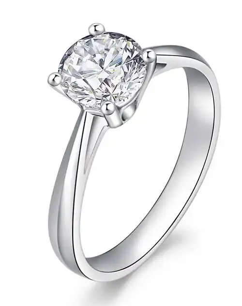 1克拉18k金经典四爪钻石女戒