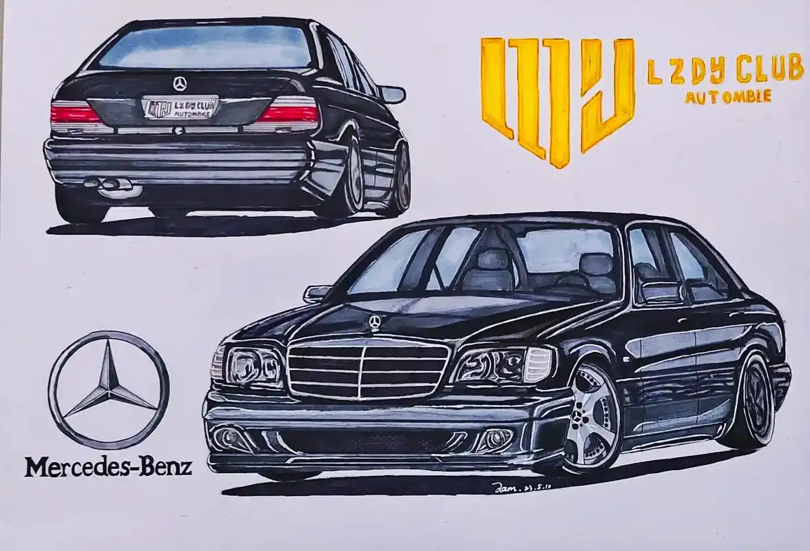手绘奔驰s500—虎头奔.同样也是客单,感谢老哥@刘溜球 ! - 抖音