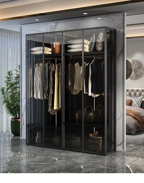 【京选好货】别墅铝合金衣柜高端可视展示柜金属衣柜家用卧室轻奢定制