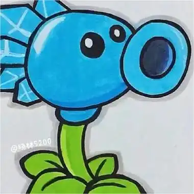 植物大战僵尸寒冰射手简笔画,寒冰射手图片头像_简笔画_头像控