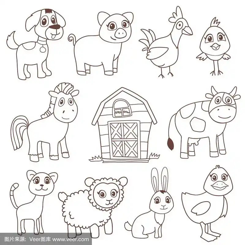 有趣的农场动物