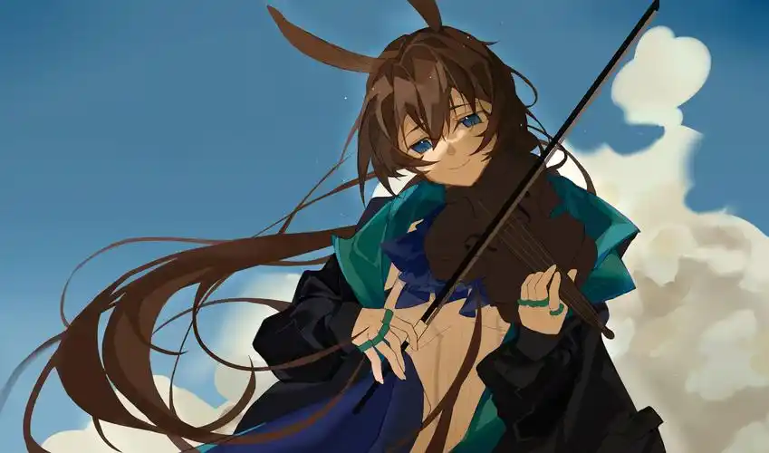 同人绘画练习小提琴的阿米娅