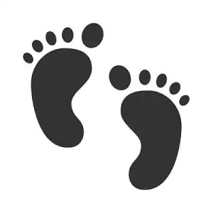 黑色卡通脚印剪影素材