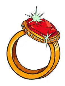 卡通钻石卡通形象的钻石戒指照片