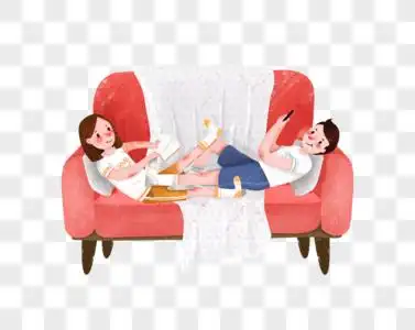 沙发上的情侣图片