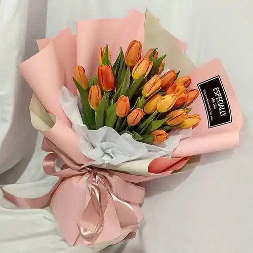 七夕礼物 三八节郁金香带女友爱人生日长辈鲜花束杭州上海广州北京国