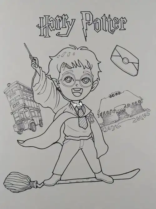 动漫人物范画哈利波特