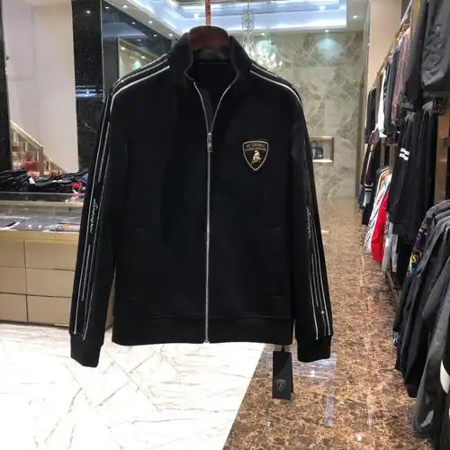正品lamborghini兰博基尼秋冬男装镶钻logo运动休闲立领套装休闲运动