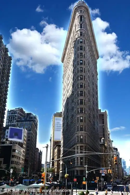 熨斗大厦,著名的摩天大楼在曼哈顿市中心,纽约市