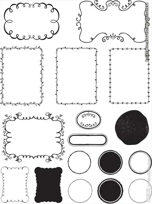 黑白欧式线条边框图片