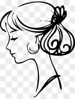 女生右侧身简笔画