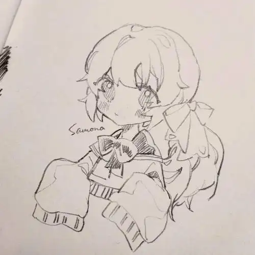 可爱卡哇伊的小女生水彩动漫手绘