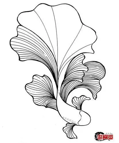 线描中的黑白对比画简笔画鱼