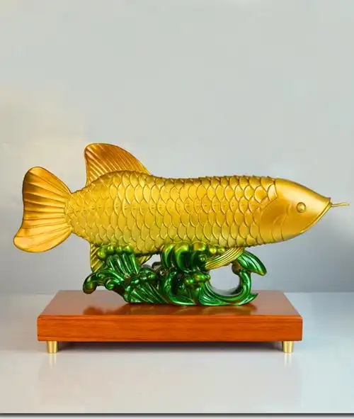 纯铜金龙鱼摆件家居客厅书房卧室酒柜摆件装饰品办公室桌面摆设客户