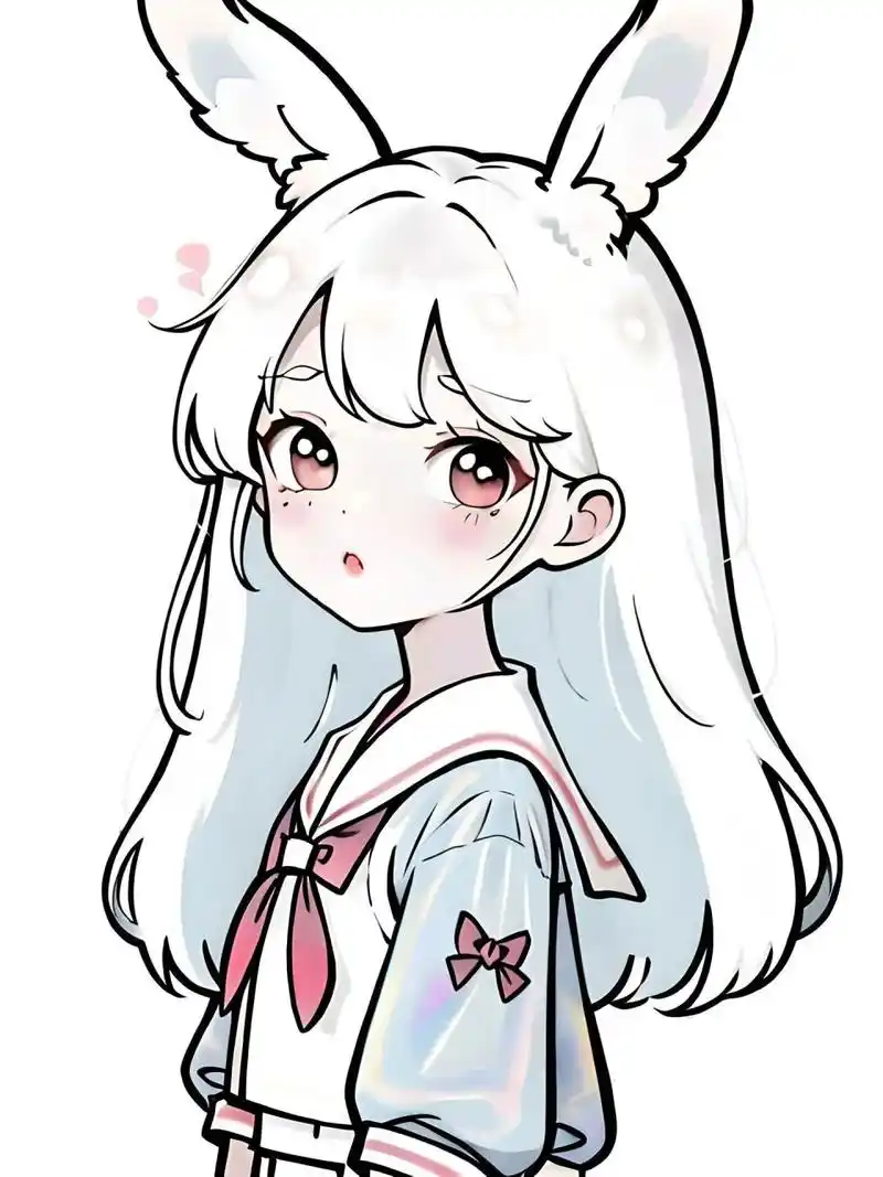 头像壁纸61 简笔兔耳女孩              该图由 world 生成