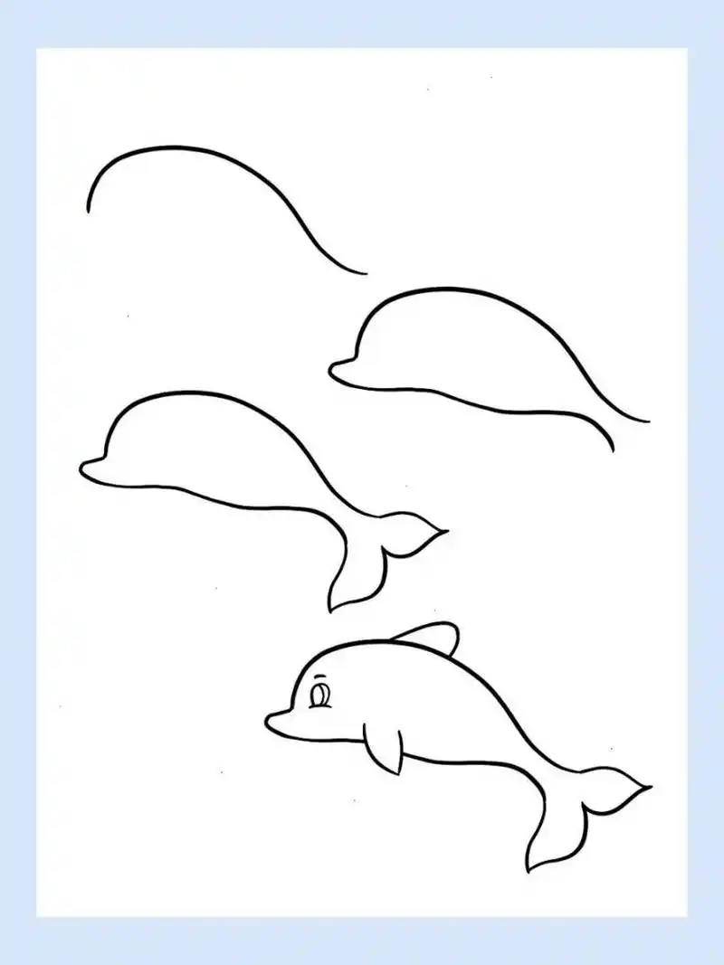 简笔画|动物篇 海豚11/60 989898