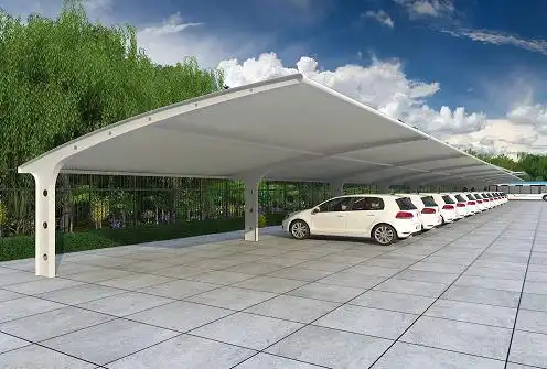 7字型室外停车场膜结构停车棚