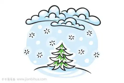 下雪图片简笔画彩色