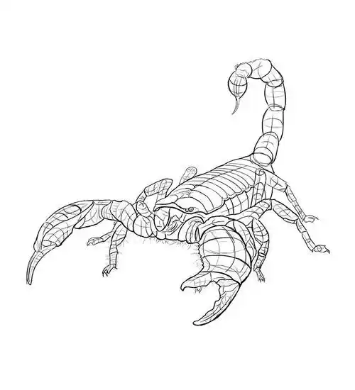 霸气蝎子图片手绘图