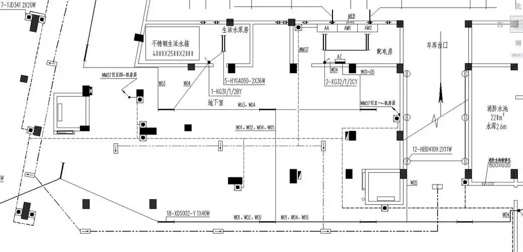 地下室电气平面布置图