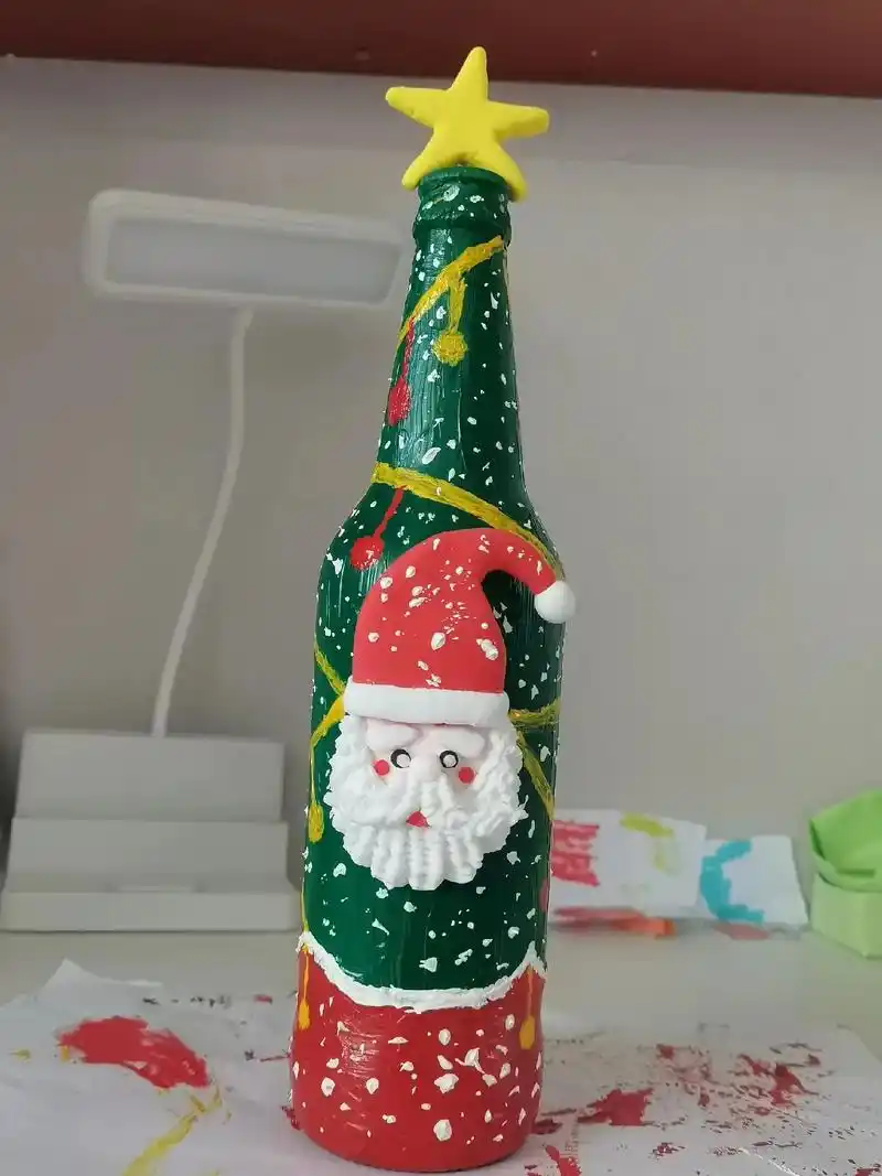 周末手工酒瓶丙烯画晾衣服