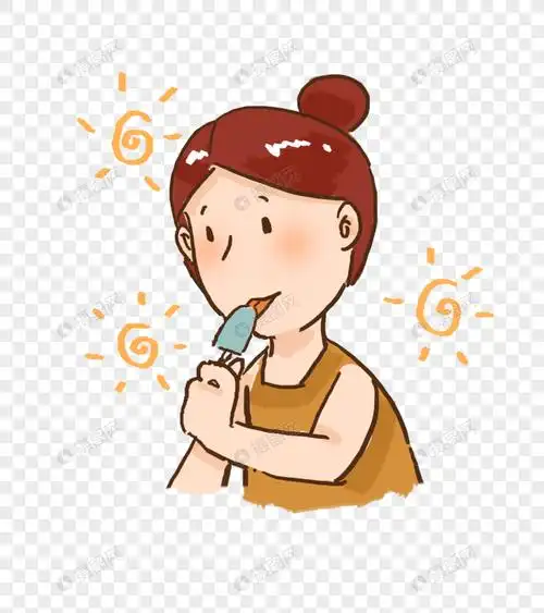夏日里吃冰棒的女孩