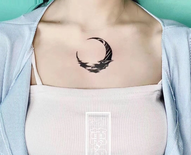 月亮纹身图案小清新月亮纹身图案大全9