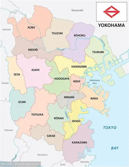 横滨行政与政治地图