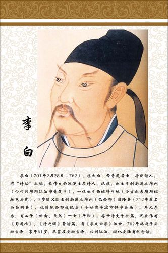 647海报印制展板素材469学校文化诗人李白简介贴纸图片