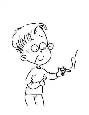 人在吸烟的简笔画