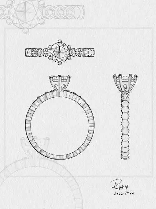 三视图非常重要,加强练习珠宝设计中三视图的画法是必备技能,也是最