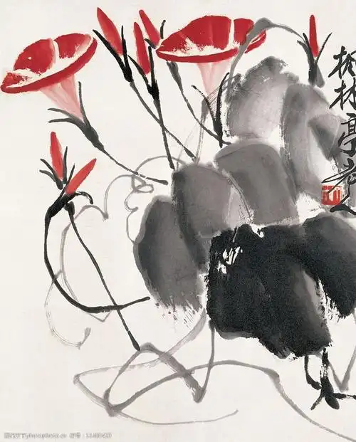 关键词:齐白石 花鸟 写意 国画 近现代绘画 牵牛花 齐白石作品 设计