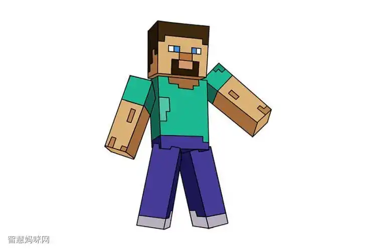 简笔画作品完成图我的世界简笔画黑白怎么画我的世界人物方块简笔画我