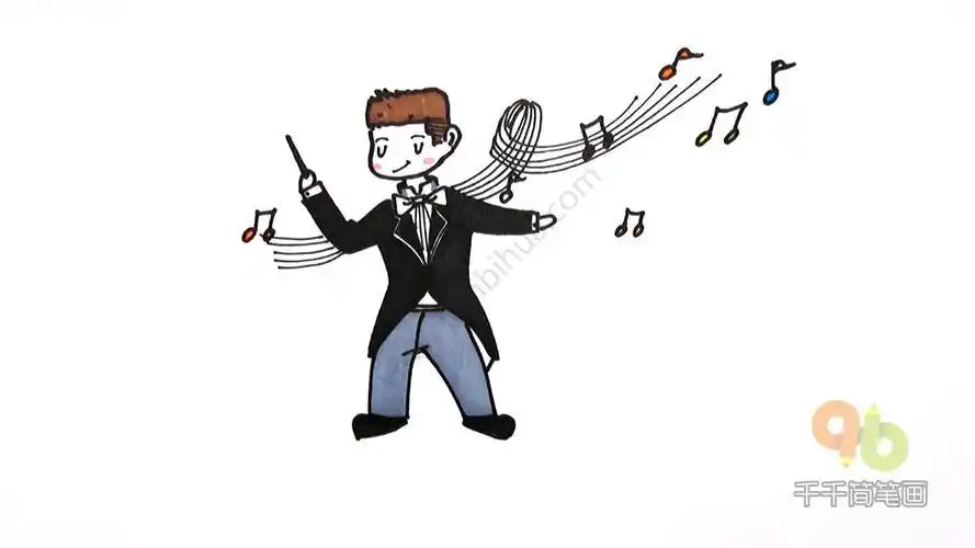 音乐家卡通人物简笔画