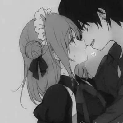 黑白特别污的情头 高清好看的二次元情侣头像特别污图片_情侣动漫头像