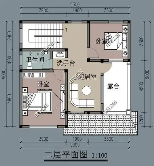 农村建别墅,9x9米宅基地,楼里要不要厨房?两种平面图纸都给你