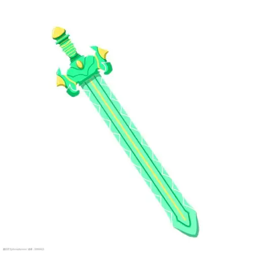 绿色的宝剑装饰插画 绿色的宝剑 锋利的宝剑 漂亮的宝剑 武器宝剑