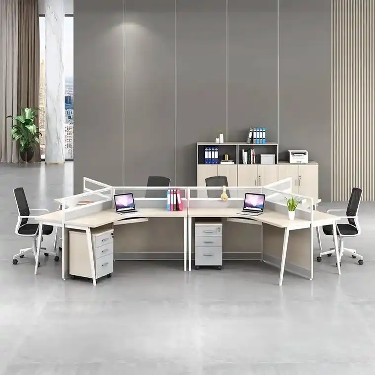 职员办公桌椅组合3人6人位员工桌电脑桌.#办公家具工厂 #办 - 抖音