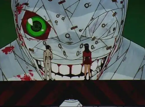 谁能给一张eva的初号机觉醒后的脸的图片